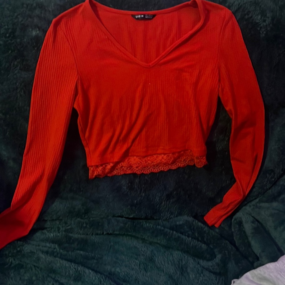 Red crop top